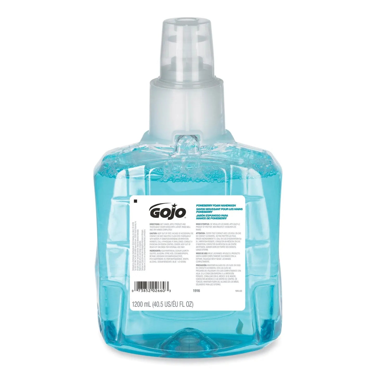 GOJ191602CT Pomeberry Foam Handwash Refill, For LTX-12 Dispenser, Pomegranate Scent, 1,200 mL, 2/Carton GOJO