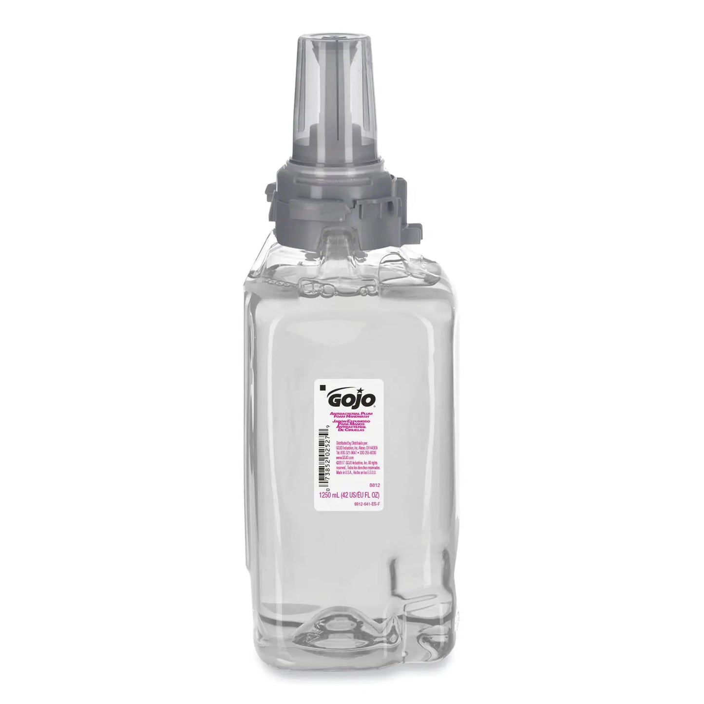 GOJ881203CT Antibacterial Foam Hand Wash Refill, For ADX-12 Dispenser, Plum Scent, 1,250 mL, 3/Carton GOJO