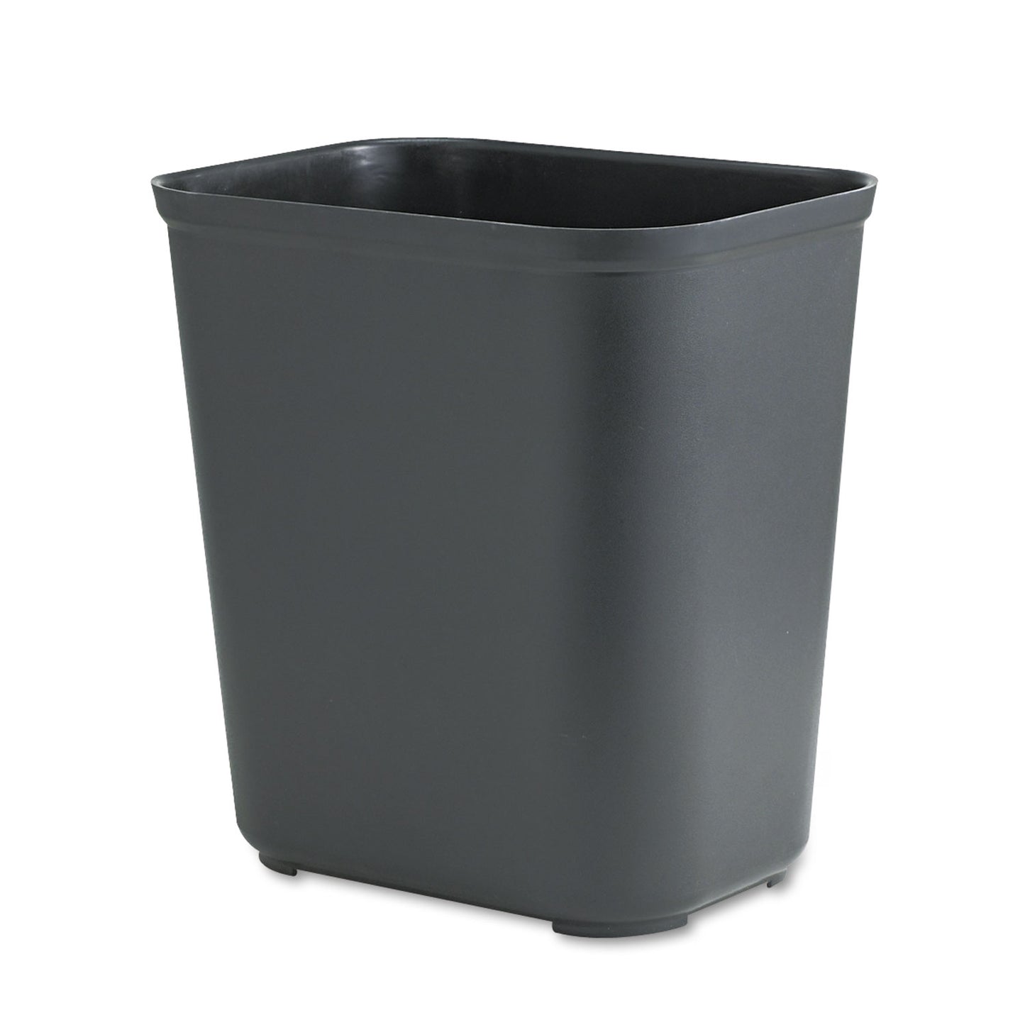 RCP254300BK Fiberglass Wastebasket, 7 gal, Fiberglass, Black