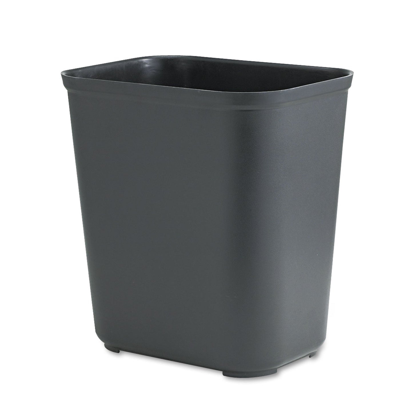 RCP254300BK Fiberglass Wastebasket, 7 gal, Fiberglass, Black RUBBERMAID COMMERCIAL PROD.