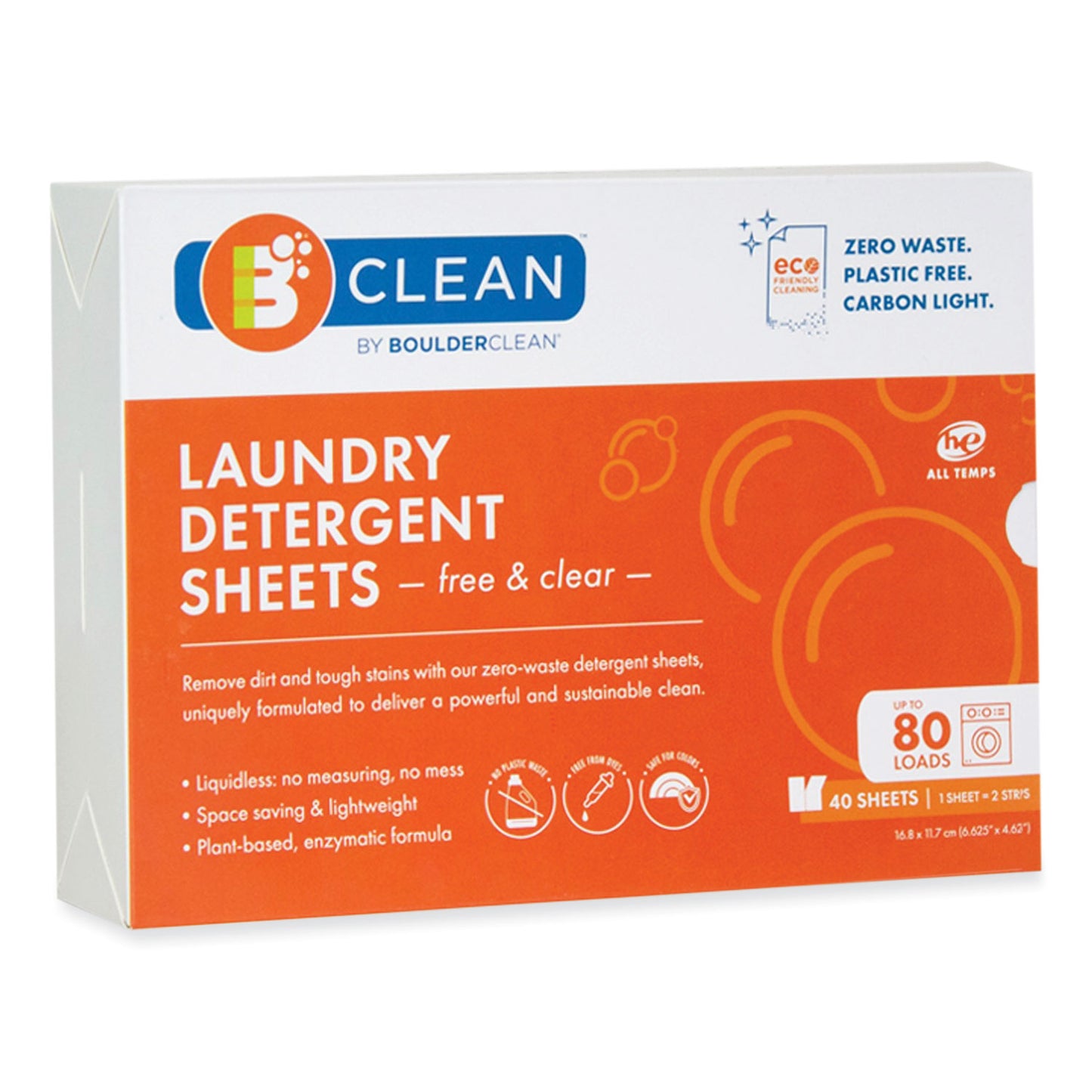 BCL607476CT Laundry Detergent Sheets, Free and Clear, 40/Pack, 12 Packs/Carton