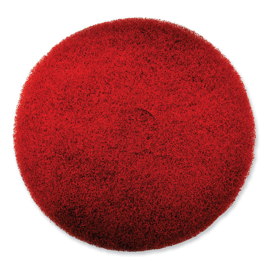 SJN319310 EZ CARE Heavy Duty Scrub Pad, 16" Diameter, Red/Gray, 5/Carton