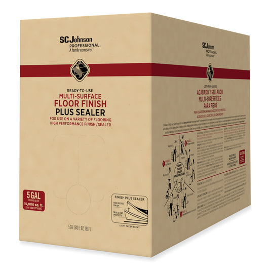 SJN362834 Ready-To-Use Multi-Surface Floor Finish Plus Sealer, Light Fresh Scent, 5 gal Bag-in-Box