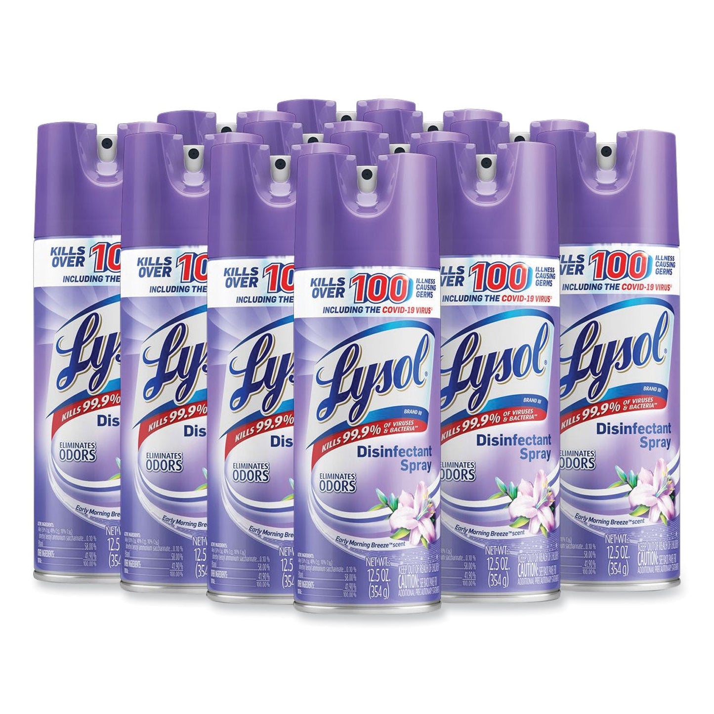 RAC80833 Disinfectant Spray, Early Morning Breeze, 12.5 Oz Aerosol Spray, 12/carton LYSOL Brand