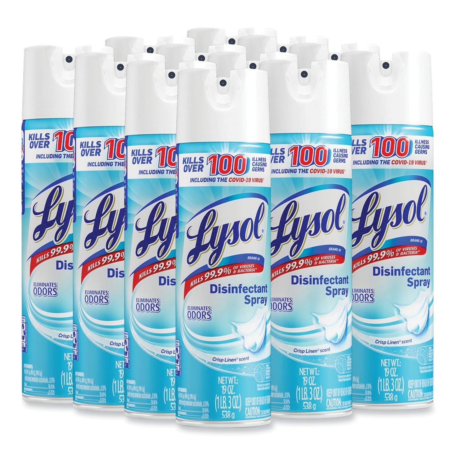 RAC79329CT Disinfectant Spray, Crisp Linen, 19 Oz Aerosol Spray, 12/carton LYSOL Brand