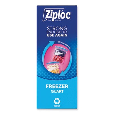 SJN314444 Zipper Freezer Bags, 32 oz, 6.97" x 7.7", Clear, 38 Bags/Box, 9 Boxes/Carton