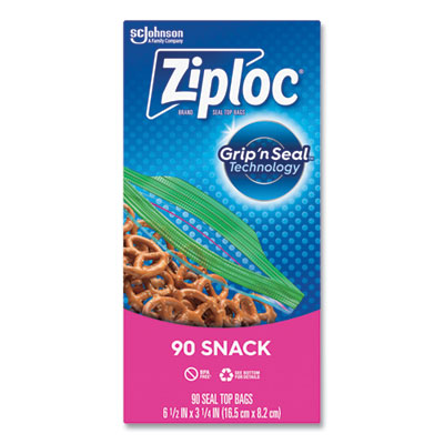 SJN383215 Seal Top Snack Bags, Snack, 6.5" x 3.25", Clear, 90 Bags/Box, 12 Boxes/Carton SC JOHNSON