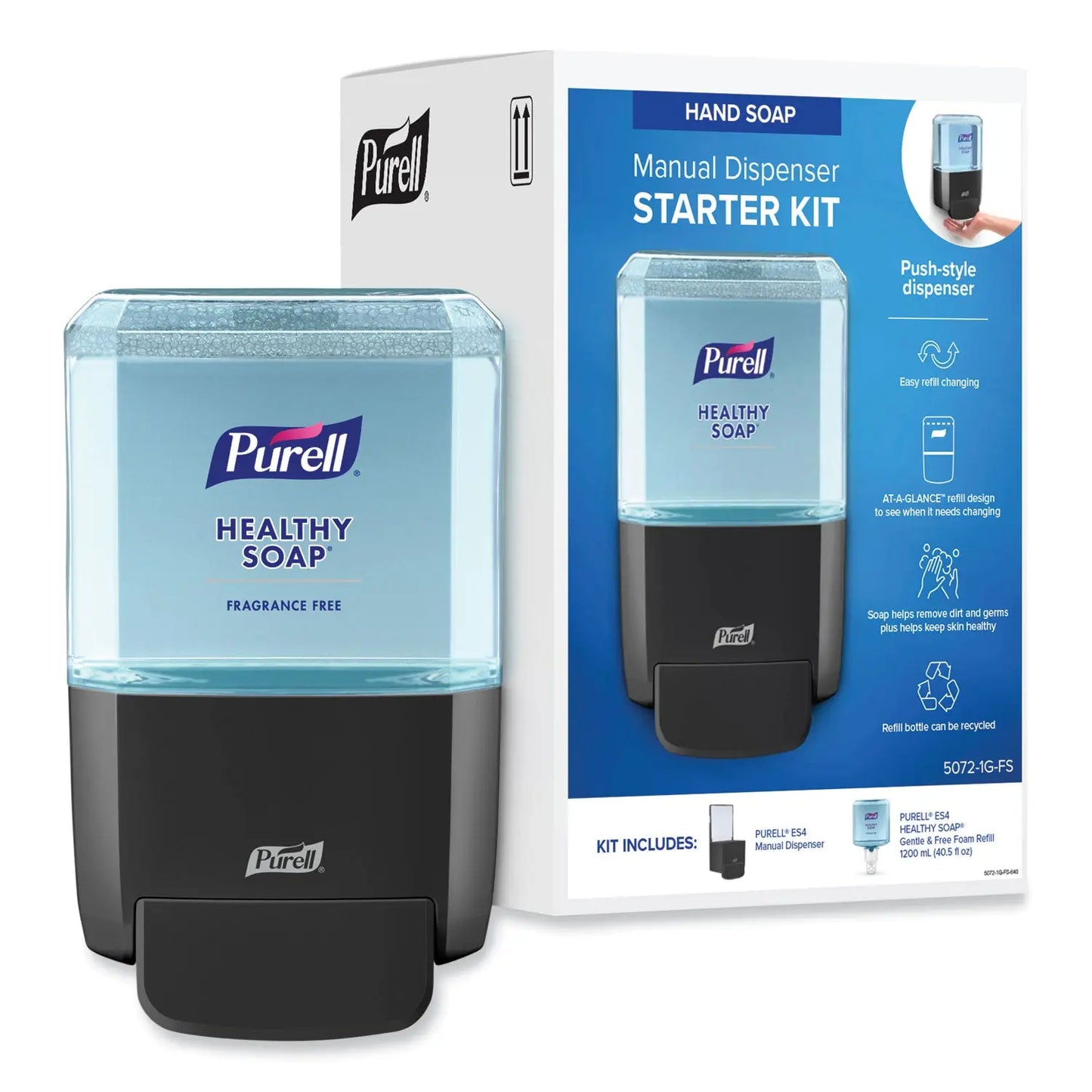 GOJ50721GFS HEALTHY SOAP Gentle and Free Foam ES4 Starter Kit, 1,200 mL, Graphite PURELL