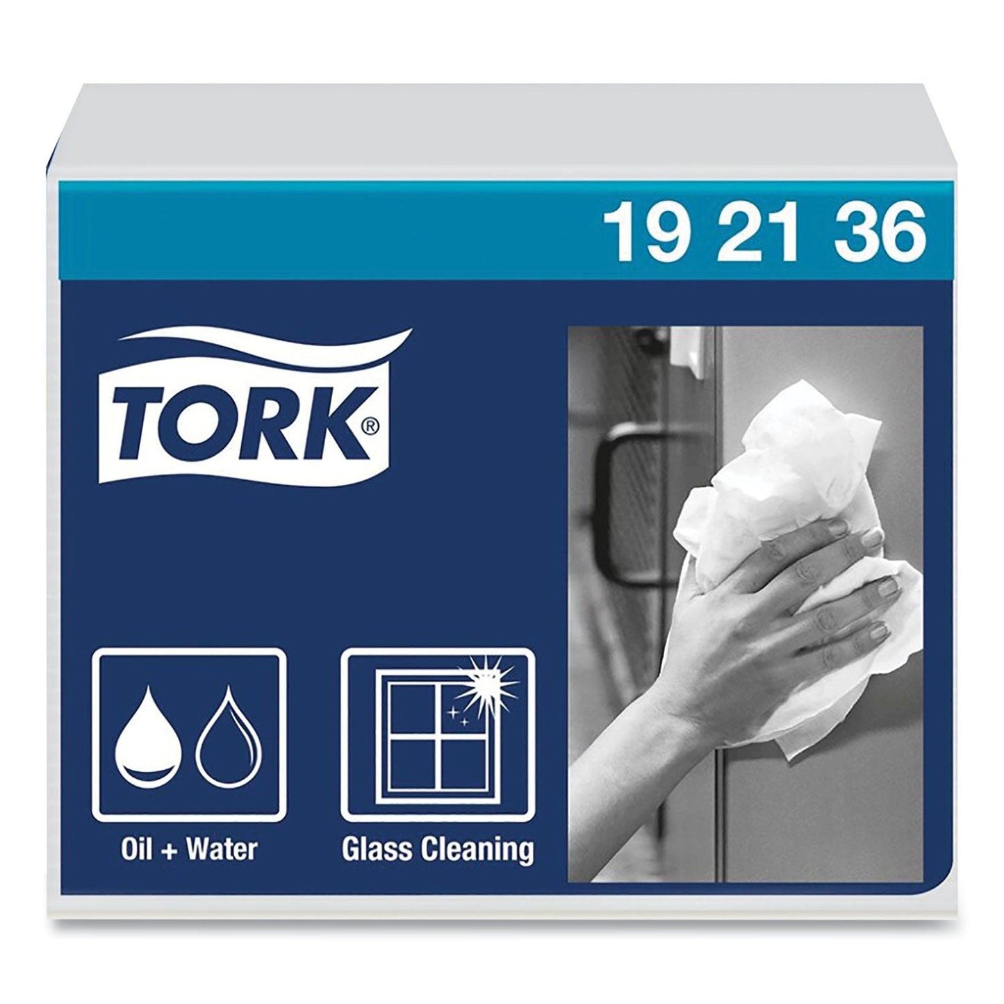 TRK192136 Heavy-Duty Paper Wiper 1/4 Fold, 1-Ply, 12.5 x 13, White, 56/Pack, 16 Packs/Carton Tork