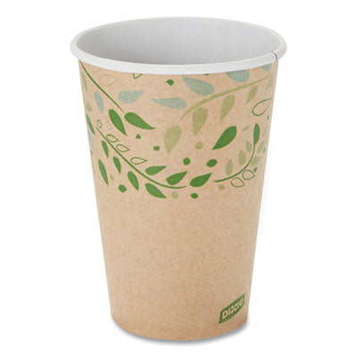 DXE2346R EcoSmart Recycled Hot/Cold Cups, 16 oz, Paper, Kraft/Green, 1,000/Carton