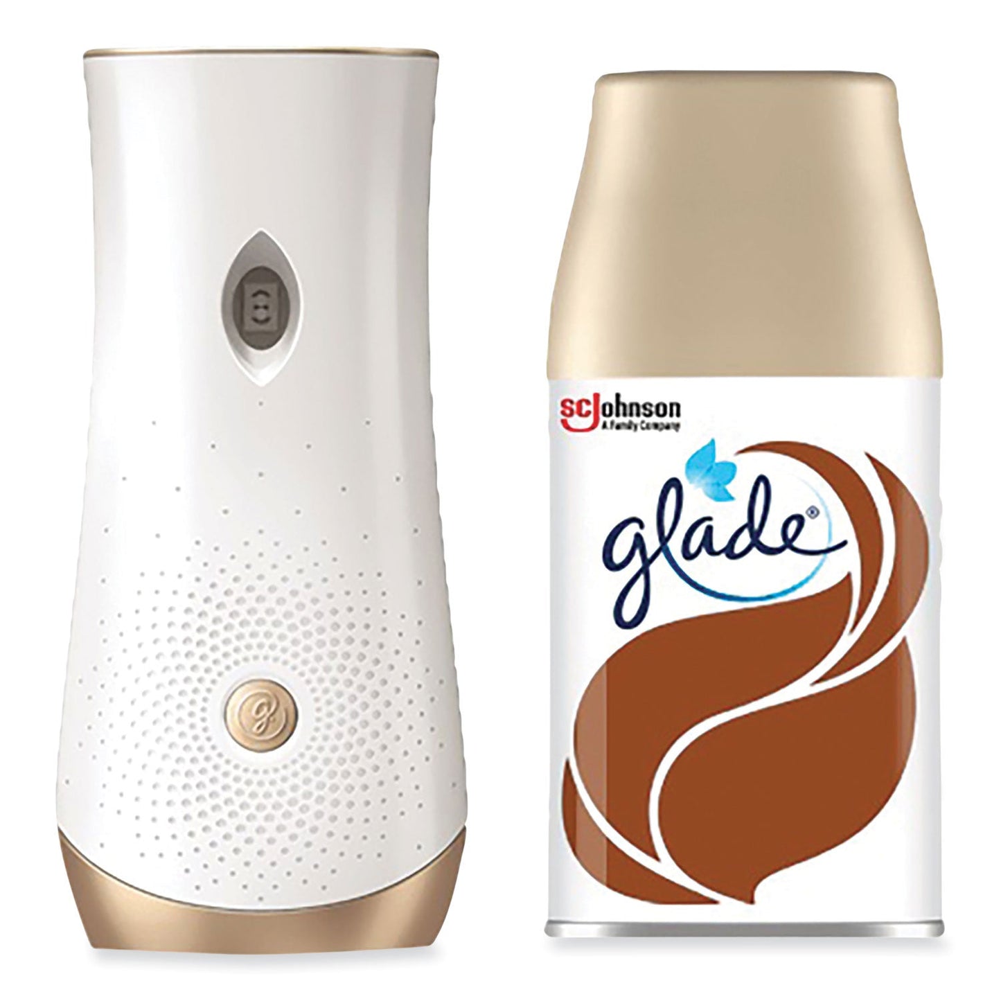 SJN343258 Automatic Spray Starter Kit, Spray Unit and Refill, White/Gold, Cashmere Woods Glade