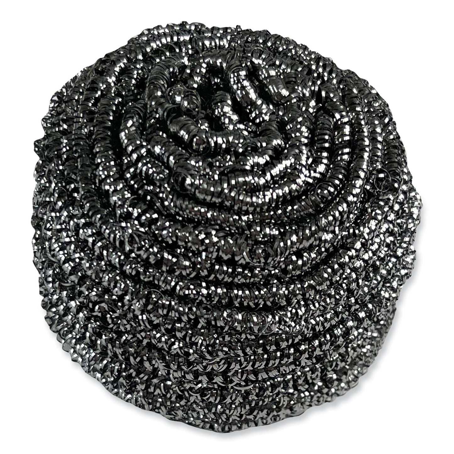 BWKSCRUBBER Stainless Steel Scrubber, 3.93 x 1.96, Silver, 72/Carton