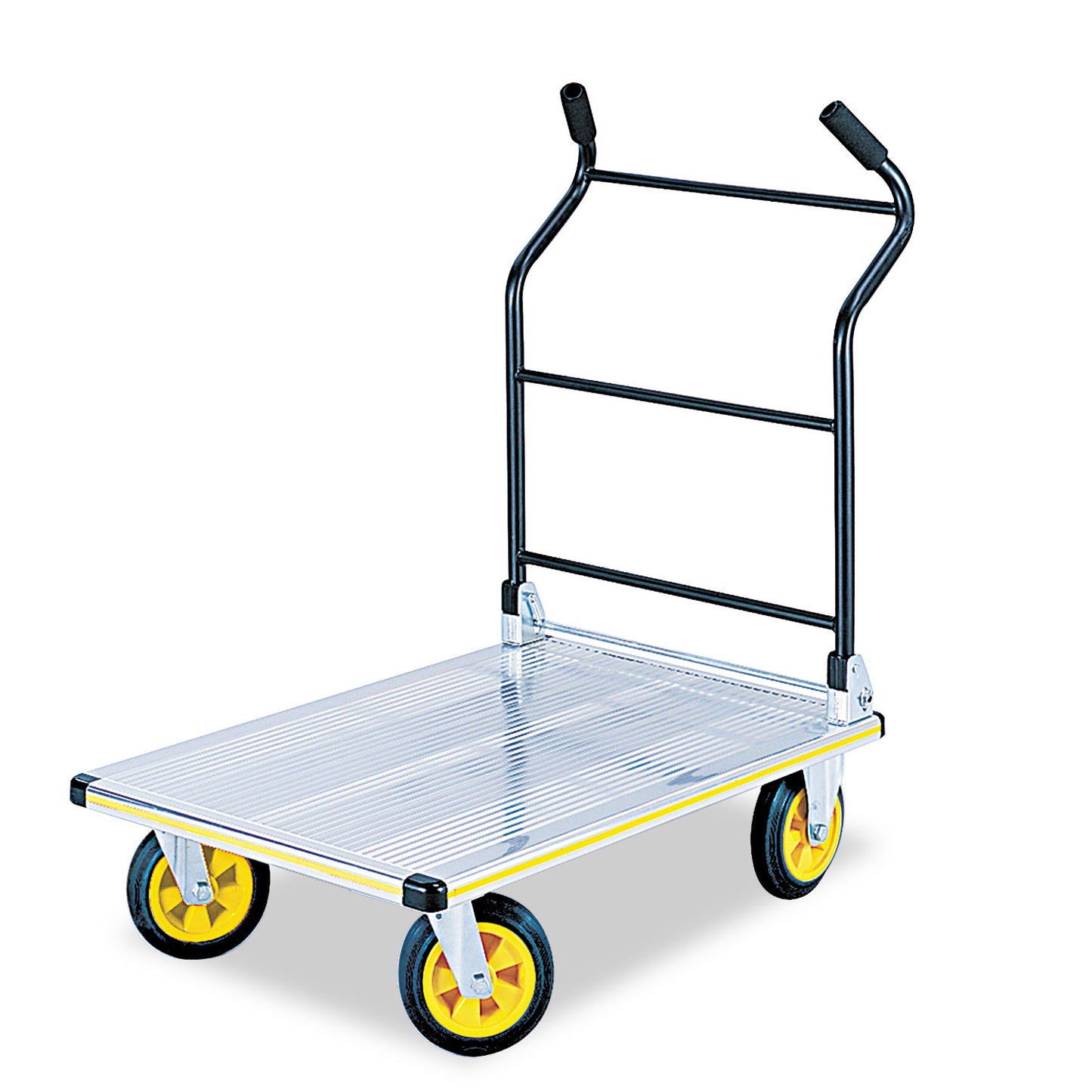 SAF4053NC Stow-Away Platform Truck, 1,000 Lb Capacity, 24 X 39 X 40, Aluminum/black
