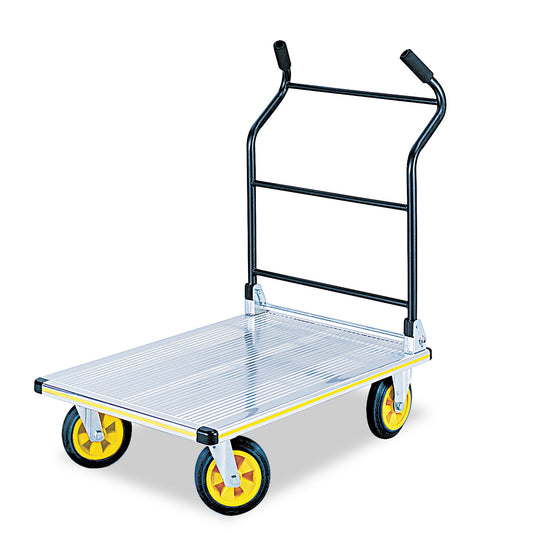 SAF4053NC Stow-Away Platform Truck, 1,000 Lb Capacity, 24 X 39 X 40, Aluminum/black