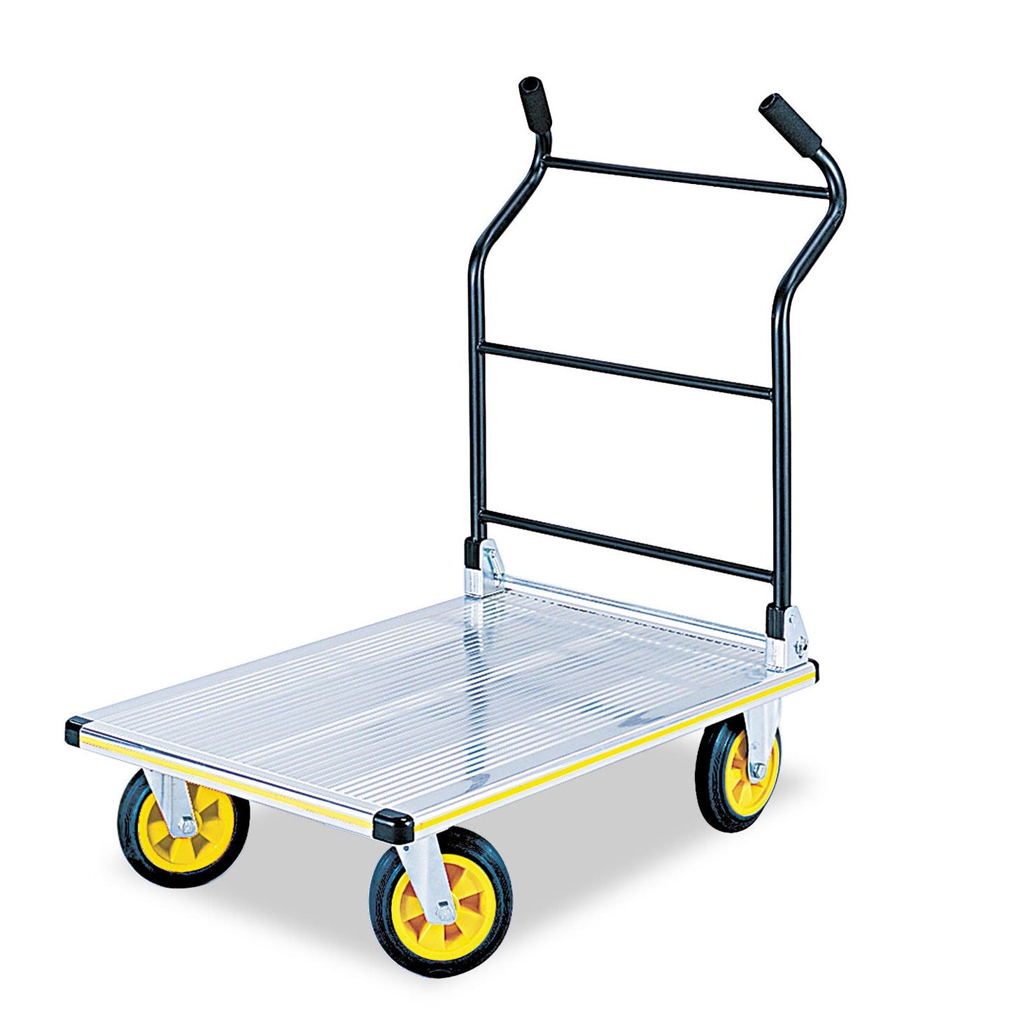 SAF4053NC Stow-Away Platform Truck, 1,000 Lb Capacity, 24 X 39 X 40, Aluminum/black Safco