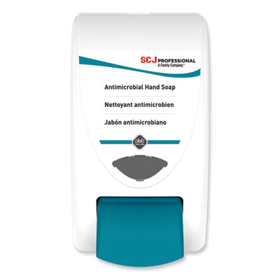SJNANT2LDP Cleanse AntiBac Dispenser, 2 L, 6.3 x 5.4 x 11.3, White/Aqua, 8/Carton