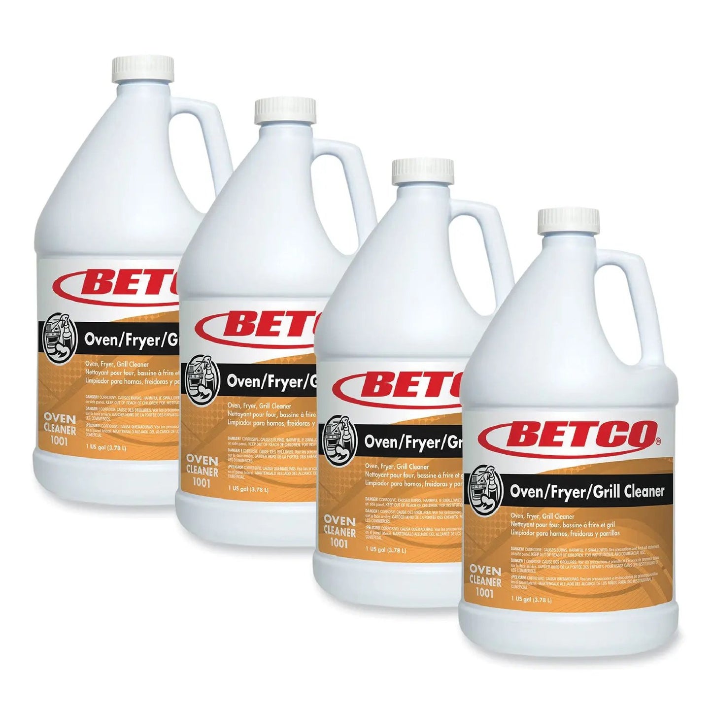 BET10010400 Oven Fryer Grill Cleaner, Characteristic Scent, 1 gal Bottle, 4/Carton Betco