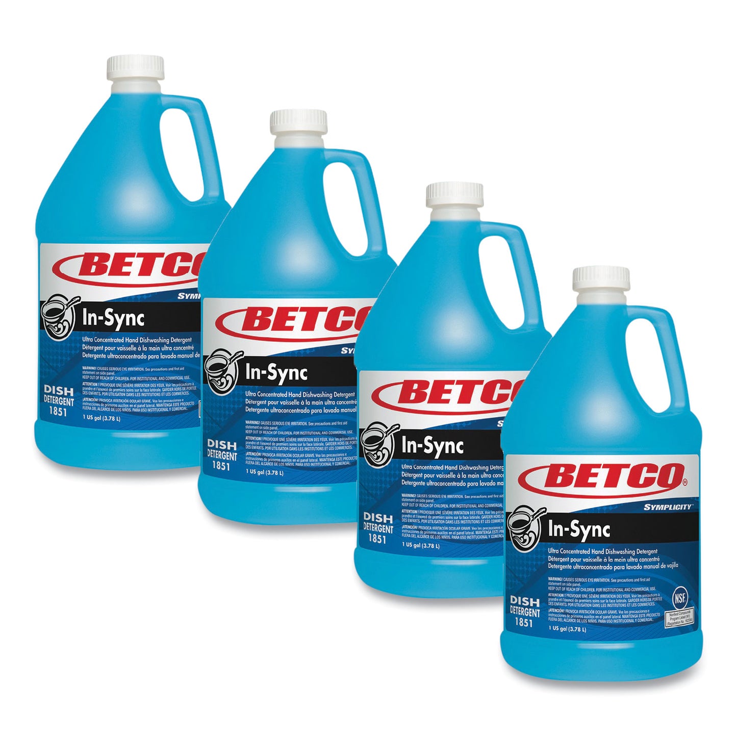 BET18510400 Symplicity In-Sync Premium Hand Dishwashing Detergent, Fresh Ozonic Scent, 1 gal Bottle, 4/Carton