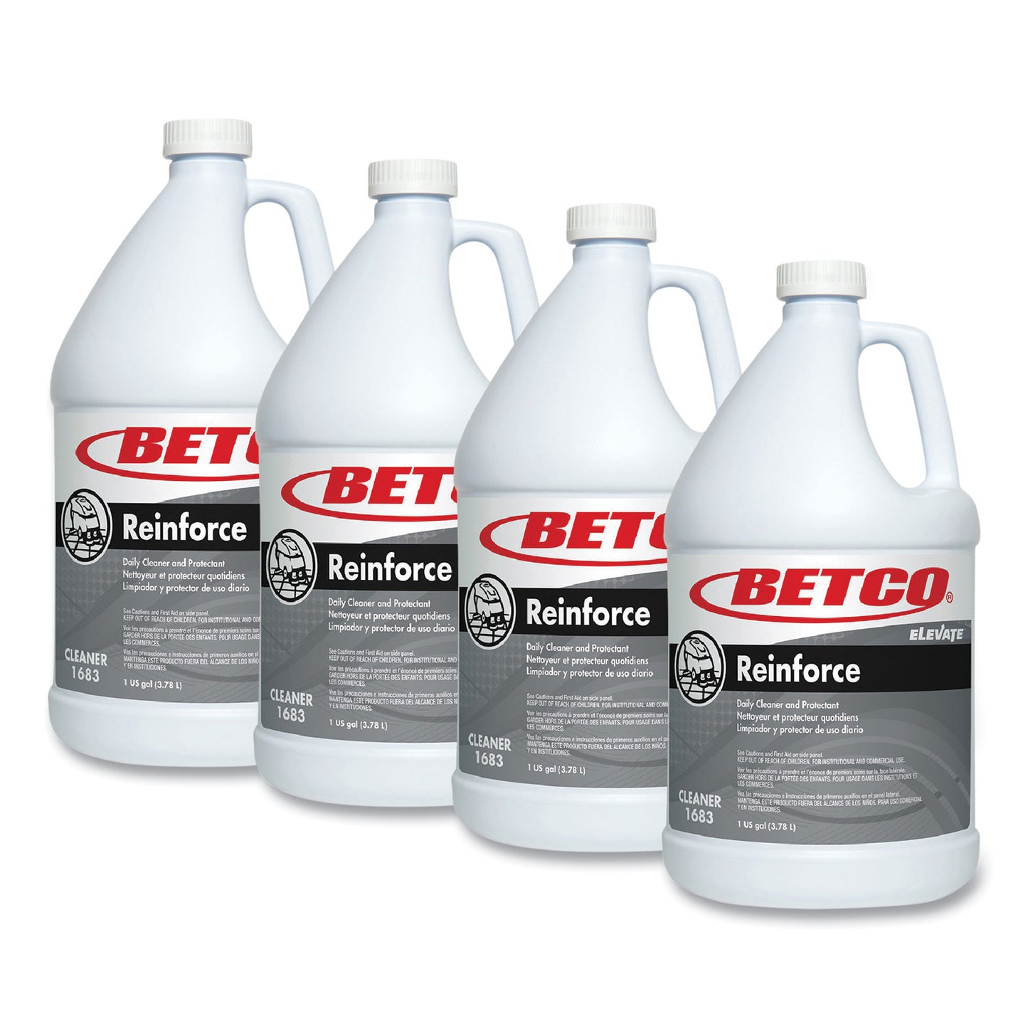 BET16830400 Reinforce Floor Cleaner and Protectant, Lemon Scent, 1 gal Bottle, 4/Carton