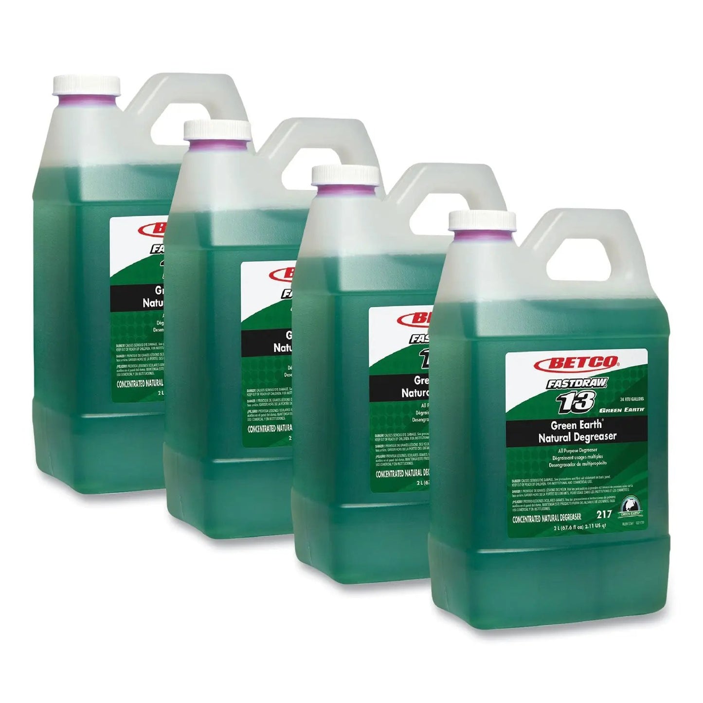 BET2174700 Green Earth Natural FastDraw Degreaser, Mild Scent, 2 L Bottle, 4/Carton Betco