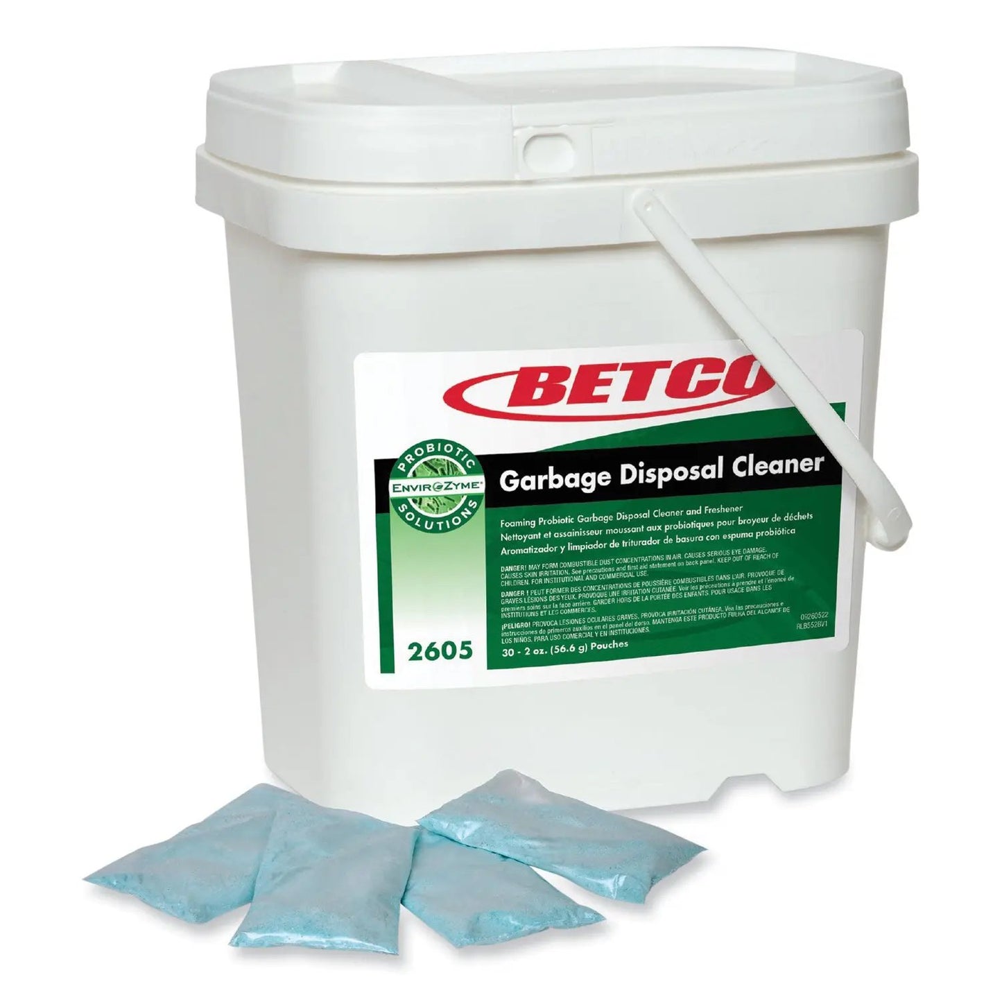 BET2605P5700 Green Earth Garbage Disposal Cleaner, Fruity Scent, 2 oz Packet, 30/Carton Betco