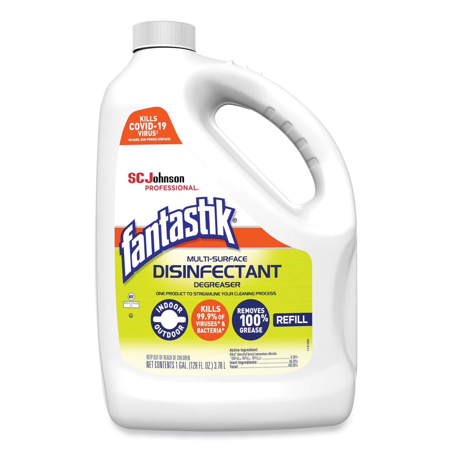 SJN311930EA Multi-Surface Disinfectant Degreaser, Pleasant Scent, 1 Gallon Bottle Fantastik