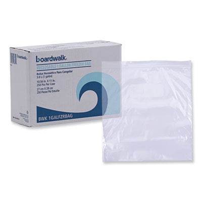 BWK1GALFZRBAG Reclosable Freezer Storage Bags, 1 gal, 10.5" x 11", Clear, 250/Box BOARDWALK