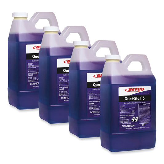 BET3414700 Quat-Stat 5 FastDraw Disinfectant, Lavender Scent, 2 L Bottle, 4/Carton