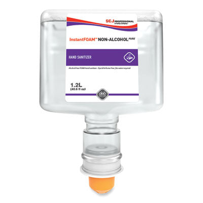 SJNAFS120TF InstantFOAM Non-Alcohol PURE Hand Sanitizer, 1.2 L Touch Free Refill Cartridge, Unscented, 3/Carton