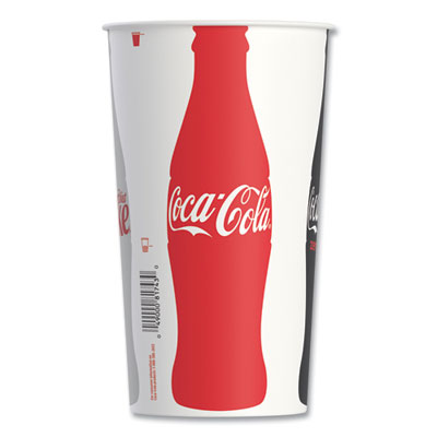 SCCTPH445105820 Double Sided Poly (DSP) Paper Cold Cups, 44 oz, Coca-Cola Design, 500/Carton