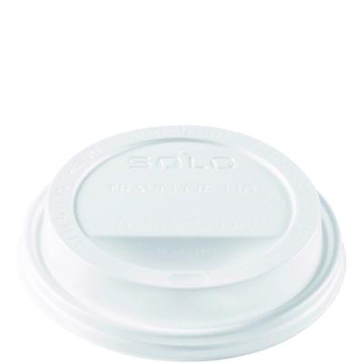 DCCTL1224TG Solo Traveler Sip Through Lids for ThermoGuard Hot Cups, Fits 12 oz to 24 oz Hot Cups, Plastic, White, 1,200/Carton