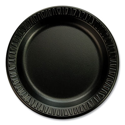 DCC6PBQR Quiet Classic Laminated Foam Dinnerware Plates, 6" dia, Black, 125/Pack, 8 Packs/Carton