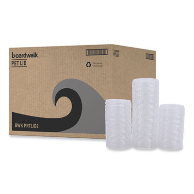 BWKPRTLID2 Souffle/Portion Cup Lids, Fits 1.5 oz and 2 oz Portion Cups, Plastic, Clear, 2,500/Carton BOARDWALK