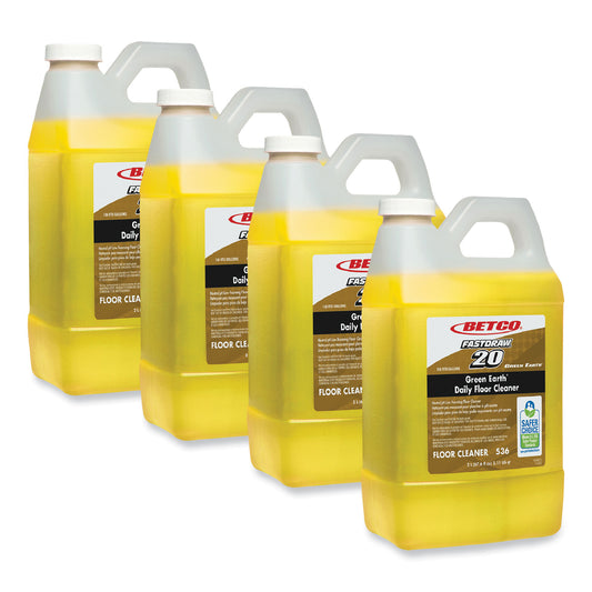 BET5364700 Green Earth Daily FastDraw Floor Cleaner, 2 L Bottle, Unscented, 4/Carton