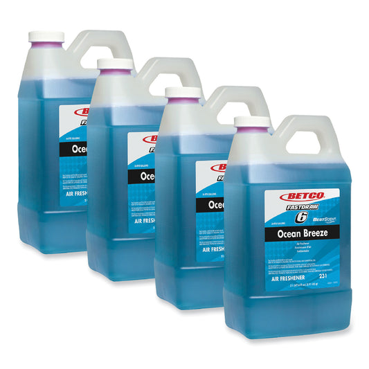 BET2314700 BestScent Ocean Breeze FastDraw Deodorizer, Ocean Breeze Scent, 67.6 oz FastDraw Bottle, 4/Carton