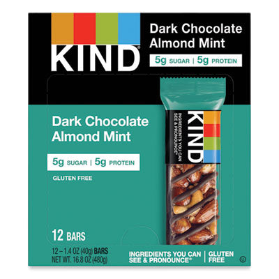 KND19988 Nuts And Spices Bar, Dark Chocolate Almond Mint, 1.4 Oz Bar, 12/box