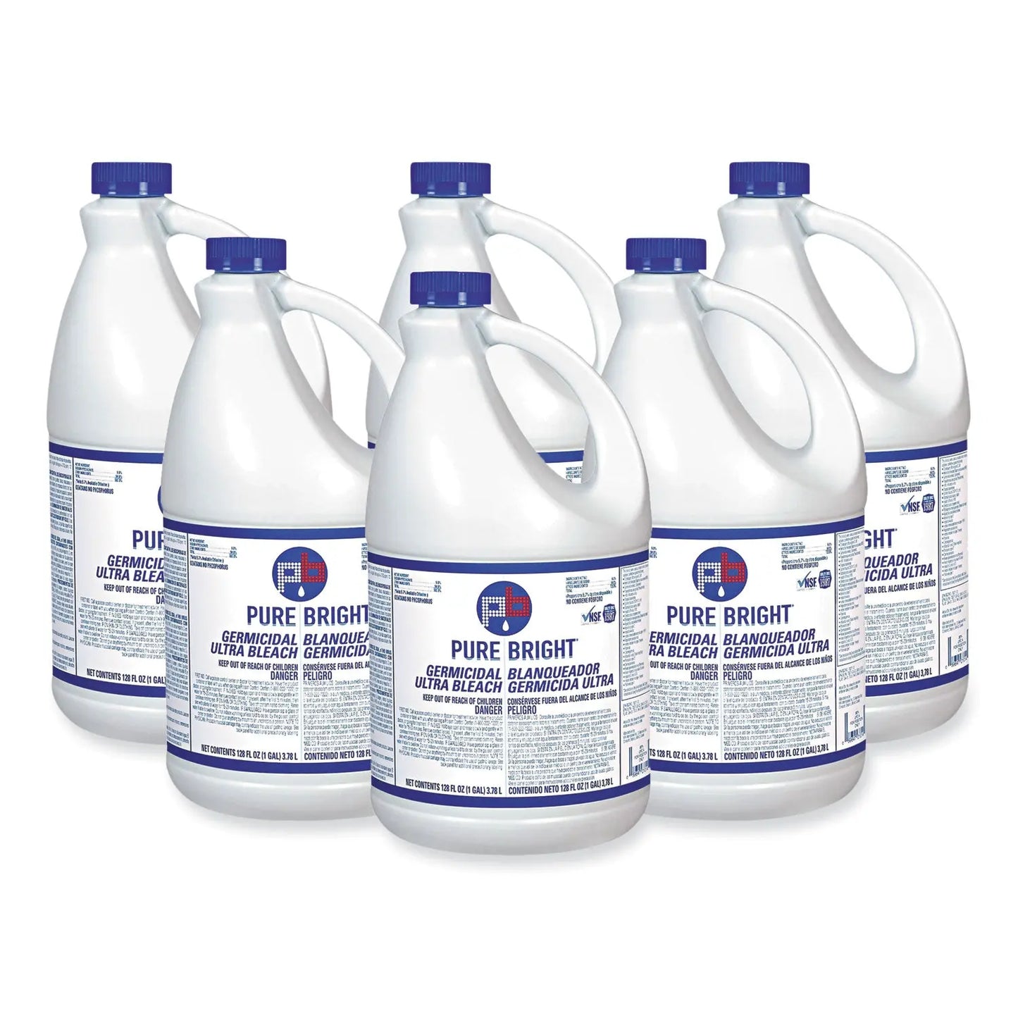 KIKBLEACH6 Liquid Germicidal Bleach, 1 gal Bottle, 6/Carton Pure Bright