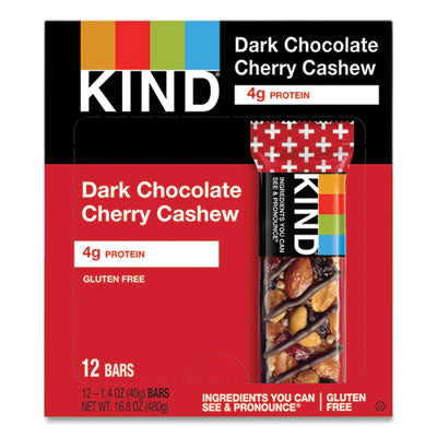KND17250 Plus Nutrition Boost Bar, Dk Chocolatecherrycashew/antioxidants, 1.4 Oz, 12/box KIND LLC