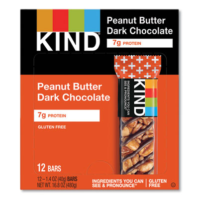 KND17256 Plus Nutrition Boost Bar, Peanut Butter Dark Chocolate/protein, 1.4 Oz, 12/box KIND LLC