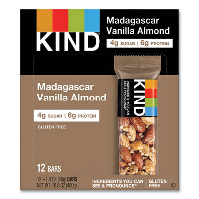 KND17850 Nuts And Spices Bar, Madagascar Vanilla Almond, 1.4 Oz, 12/box
