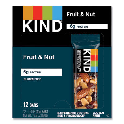 KND17824 Fruit And Nut Bars, Fruit And Nut Delight, 1.4 Oz, 12/box