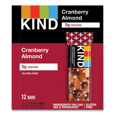 KND17211 Plus Nutrition Boost Bar, Cranberry Almond And Antioxidants, 1.4 Oz, 12/box KIND LLC