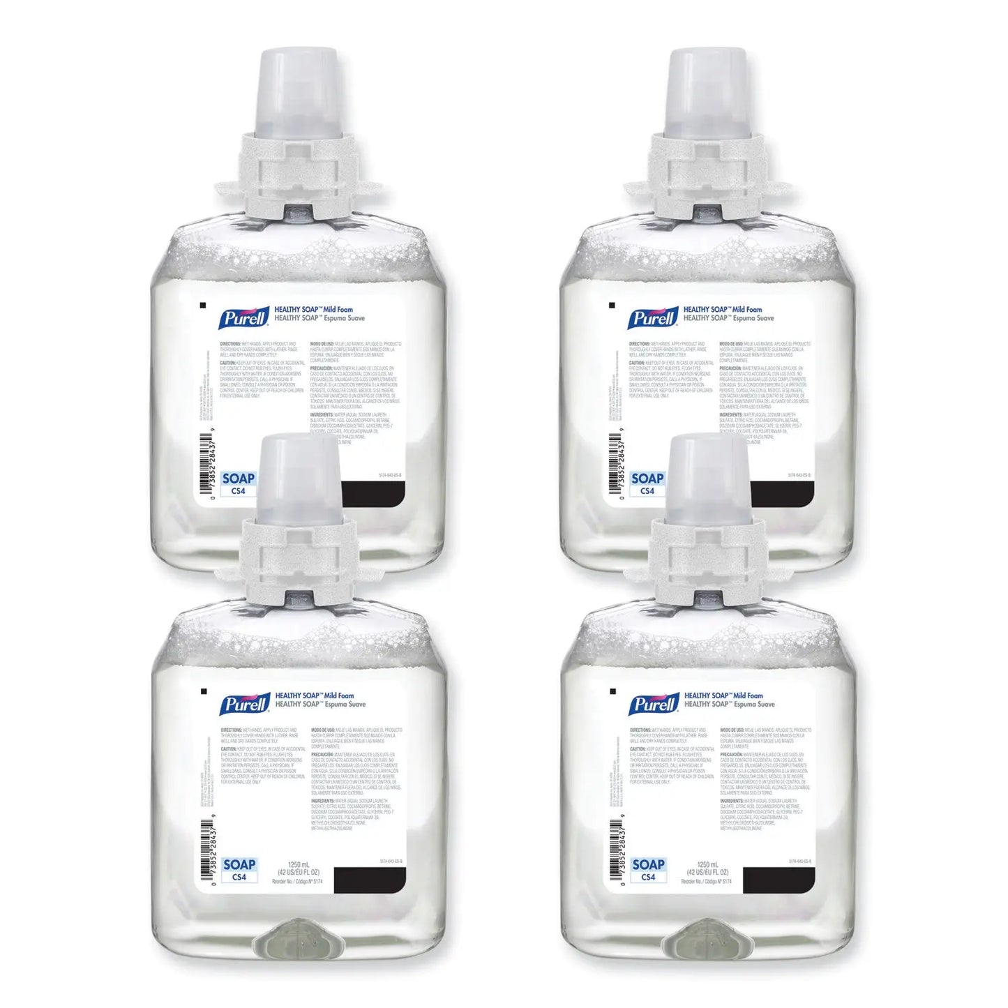 GOJ517404CT HEALTHY SOAP Mild Foam Refill, For CS4 Dispensers, Fragrance-Free, 1,250 mL, 4/Carton PURELL