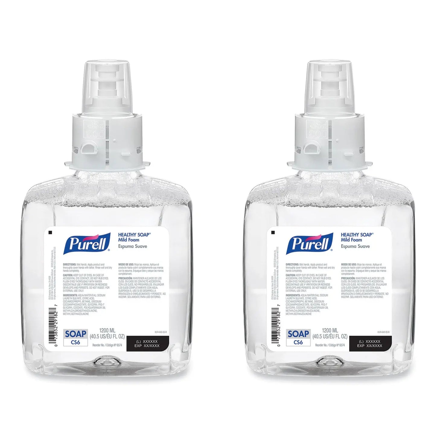 GOJ657402CT HEALTHY SOAP Mild Foam Refill, For CS6 Dispensers, Fragrance-Free, 1,200 mL, 2/Carton PURELL