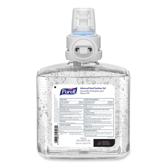 GOJ776302 Advanced Hand Sanitizer Gel Refill, 1,200 mL, Clean Scent, For ES8 Dispensers, 2/Carton