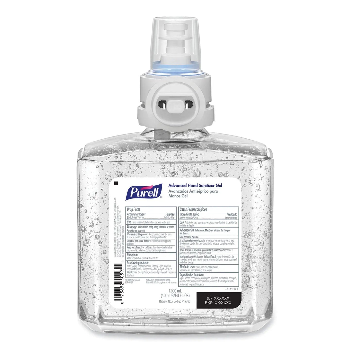 GOJ776302 Advanced Hand Sanitizer Gel Refill, 1,200 mL, Clean Scent, For ES8 Dispensers, 2/Carton PURELL