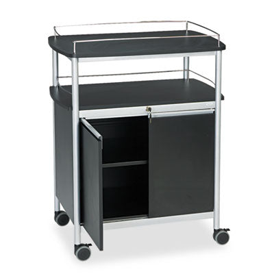 SAF8964BL Mobile Beverage Cart, Plastic, 4 Shelves, 33.5" x 21.75" x 43", Black SAFCO PRODUCTS