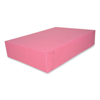 SCH0894 Pink Two-Piece Non-Window Bakery Box, 19.5 x 14 x 4, Pink, Paper, 100/Carton