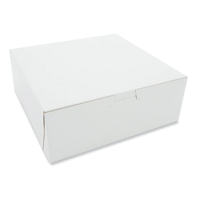 SCH0937 White One-Piece Non-Window Bakery Boxes, 8 x 5 x 3, White, Paper, 250/Carton