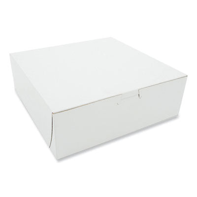 SCH0957 White One-Piece Non-Window Bakery Boxes, 9 x 9 x 3, White, Paper, 250/Carton